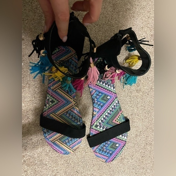 Black multicolored flats size 8 - Picture 7 of 8